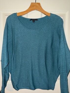 Cyrus Teal Scoop Neck Lightweight Sweater
